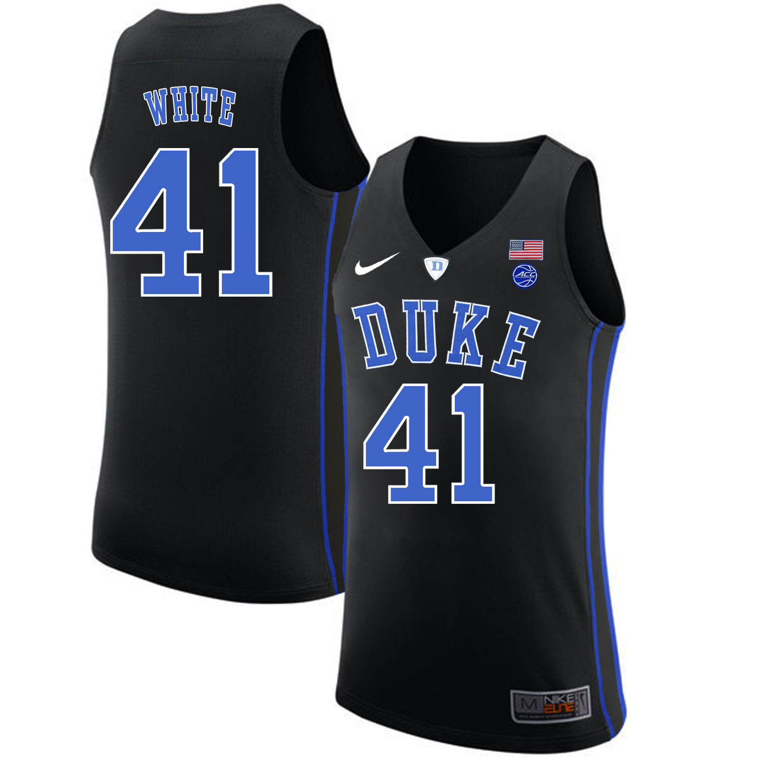 Duke Blue Devils 41 Jack White Black Nike College Basketball Jersey - Click Image to Close