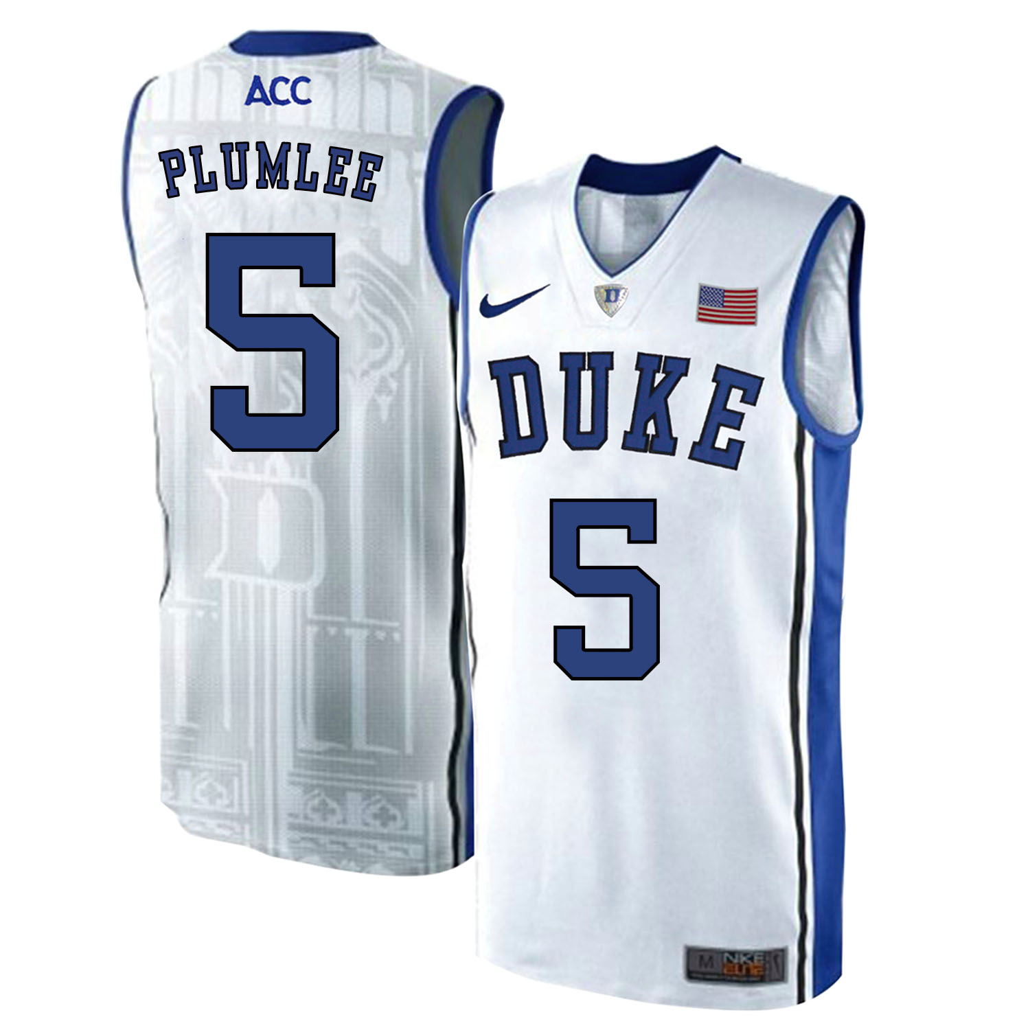 Duke Blue Devils 5 Mason Plumlee White Elite College Basketball Jersey