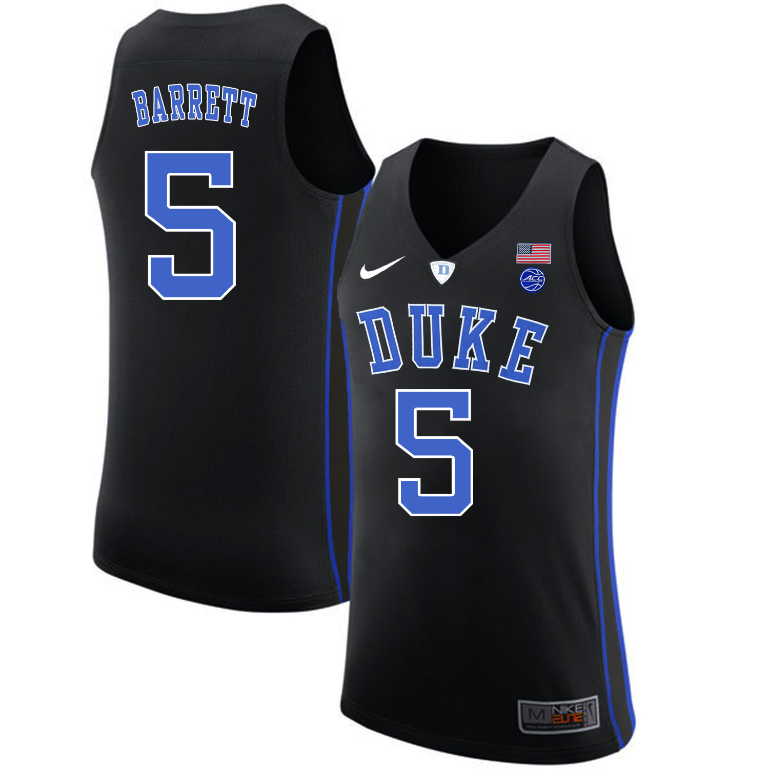 Duke Blue Devils 5 RJ Barrett Black Nike College Basketball Jersey