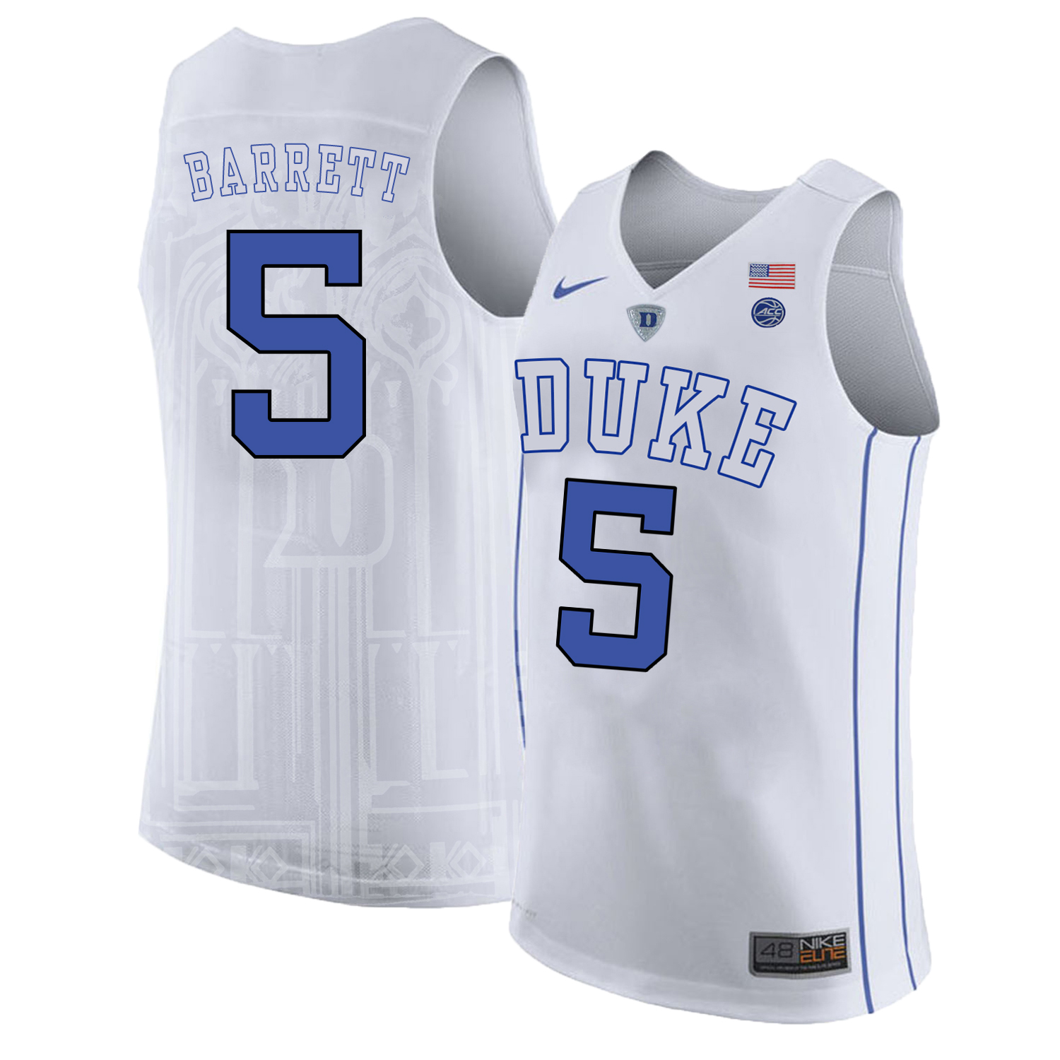 Duke Blue Devils 5 RJ Barrett White Nike College Basketball Jersey