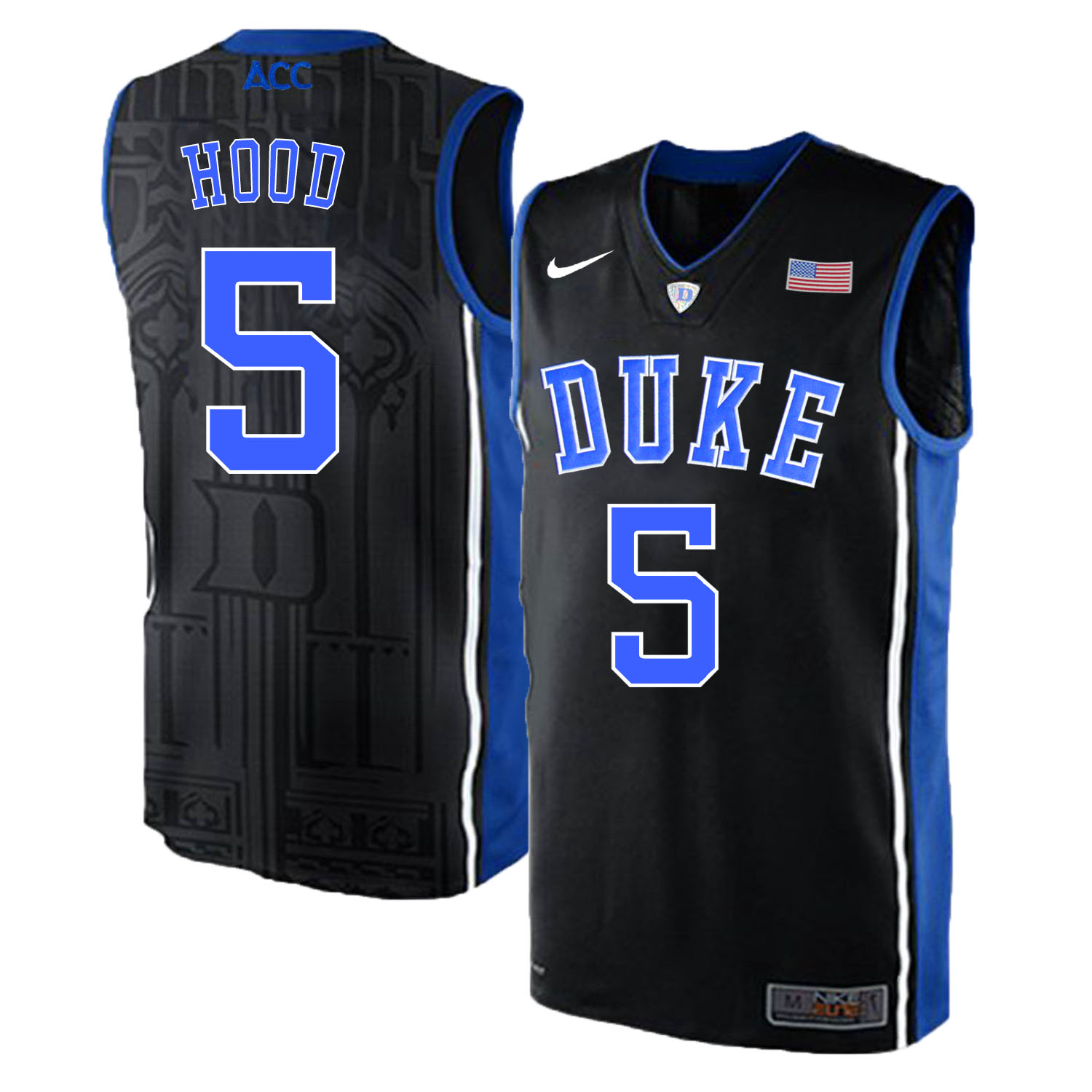 Duke Blue Devils 5 Rodney Hood Black Elite Nike College Basketball Jersey