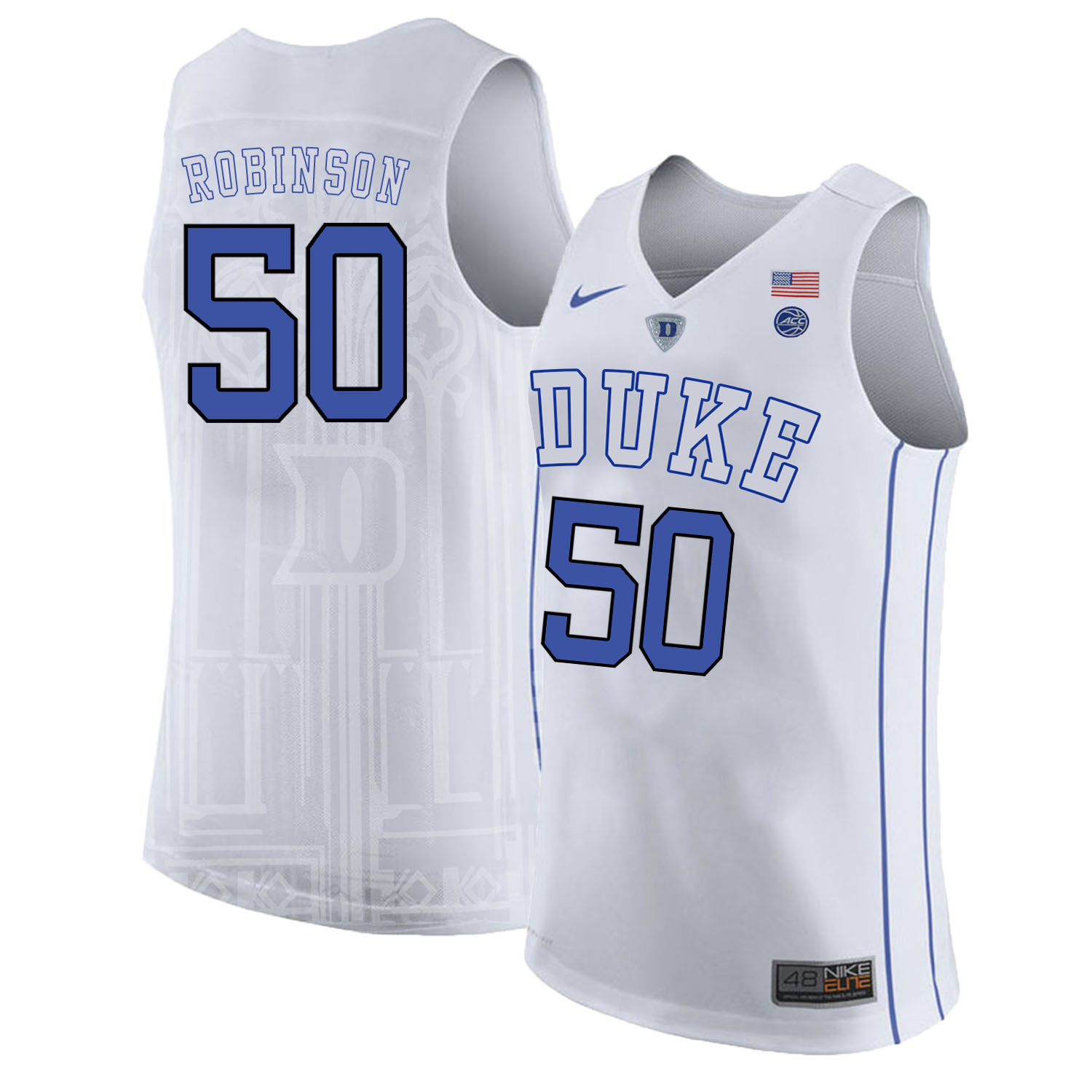 Duke Blue Devils 50 Justin Robinson White Nike College Basketball Jersey