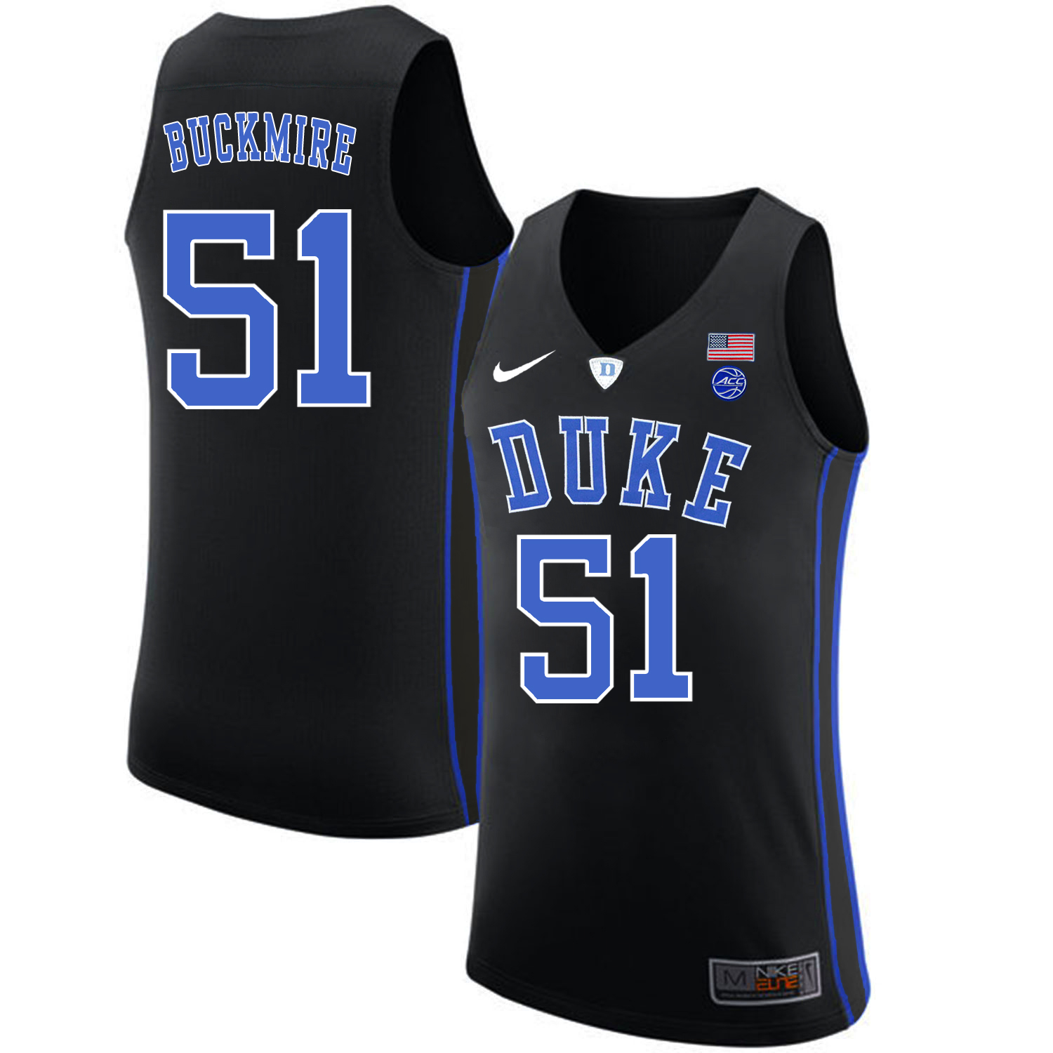 Duke Blue Devils 51 Mike Buckmire Black Nike College Basketball Jersey