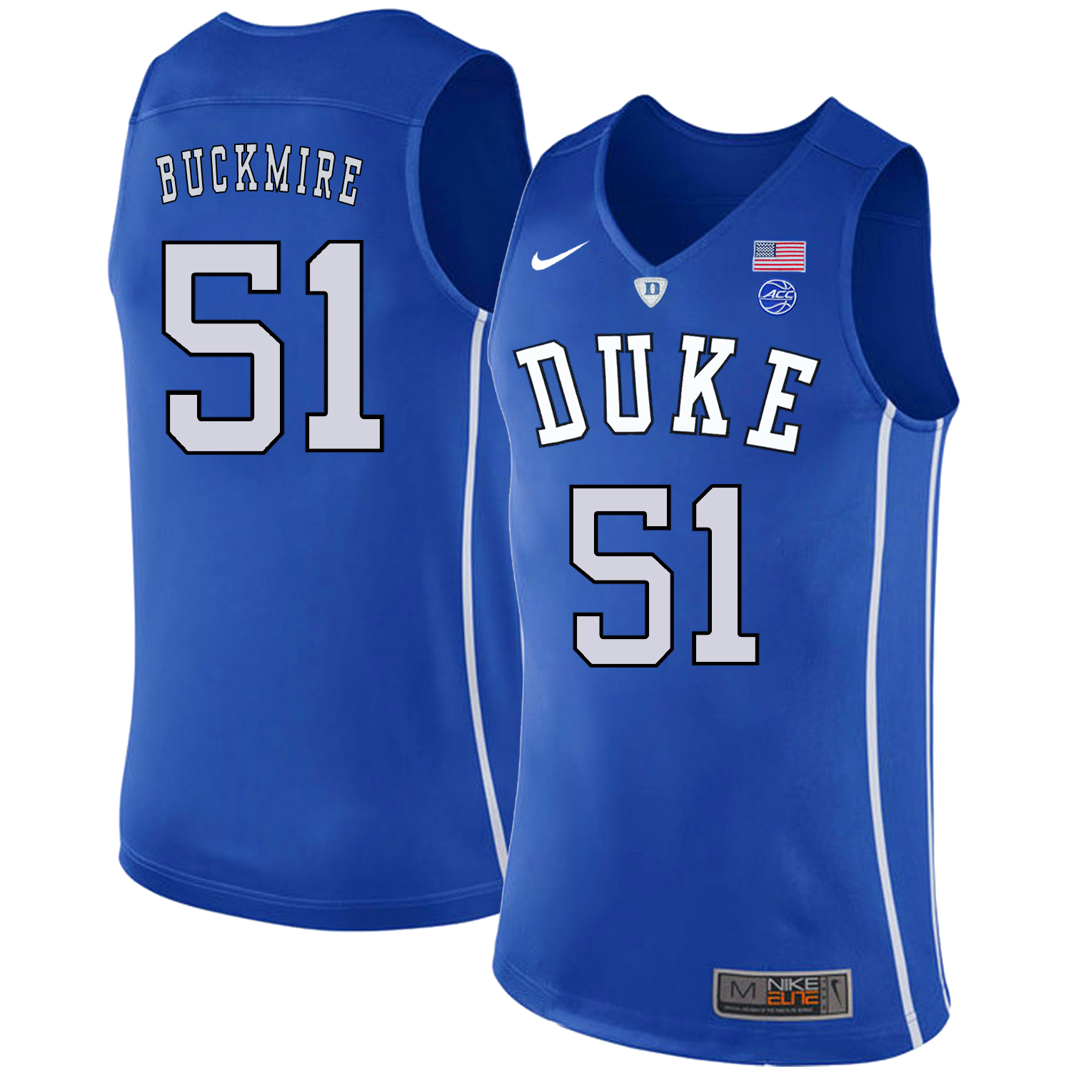 Duke Blue Devils 51 Mike Buckmire Blue Nike College Basketball Jersey