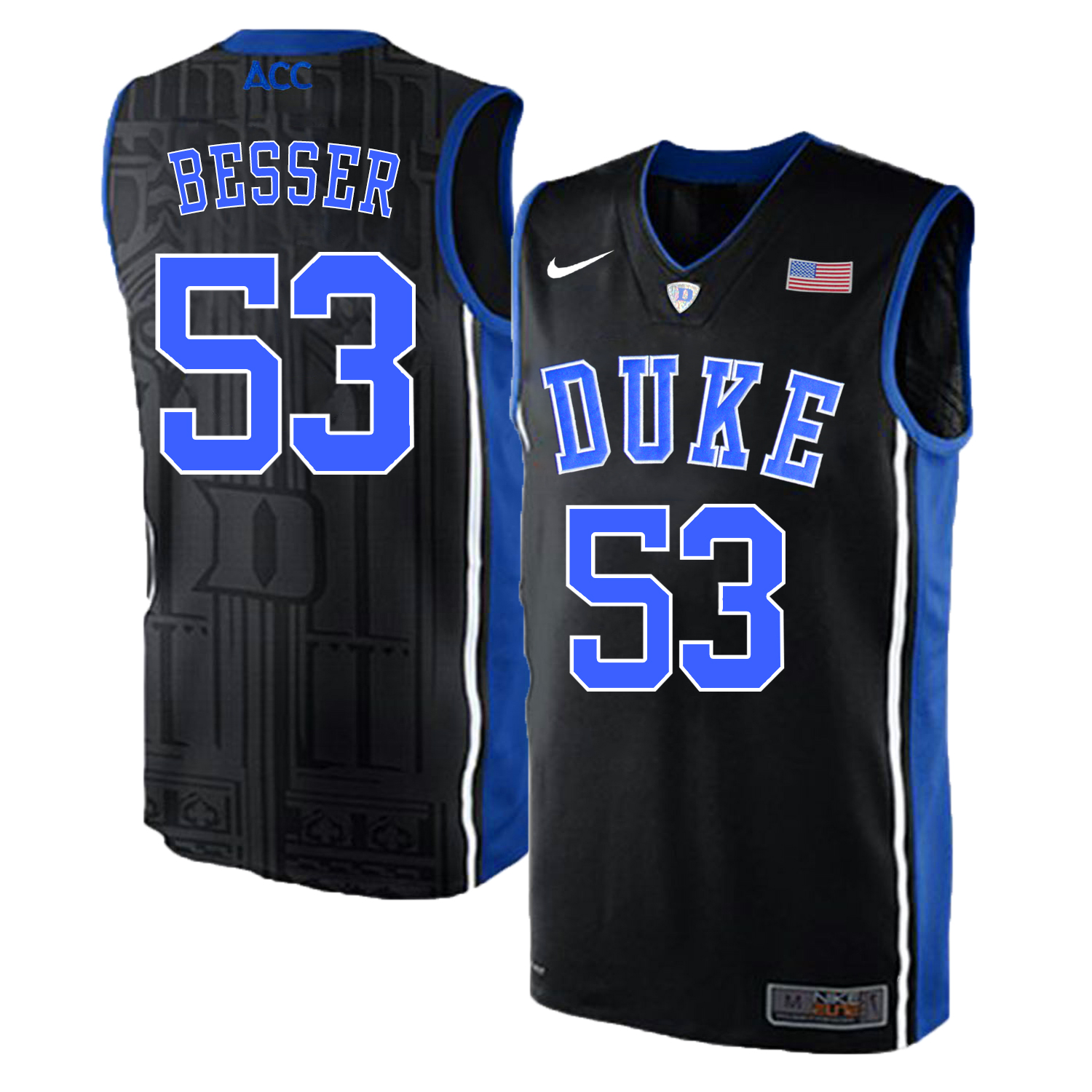 Duke Blue Devils 53 Brennan Besser Black Elite Nike College Basketball Jersey