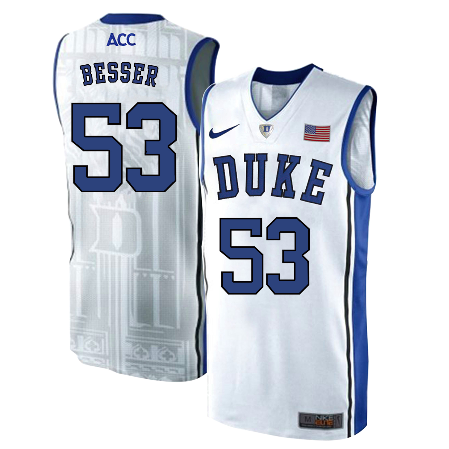 Duke Blue Devils 53 Brennan Besser White Elite Nike College Basketball Jersey