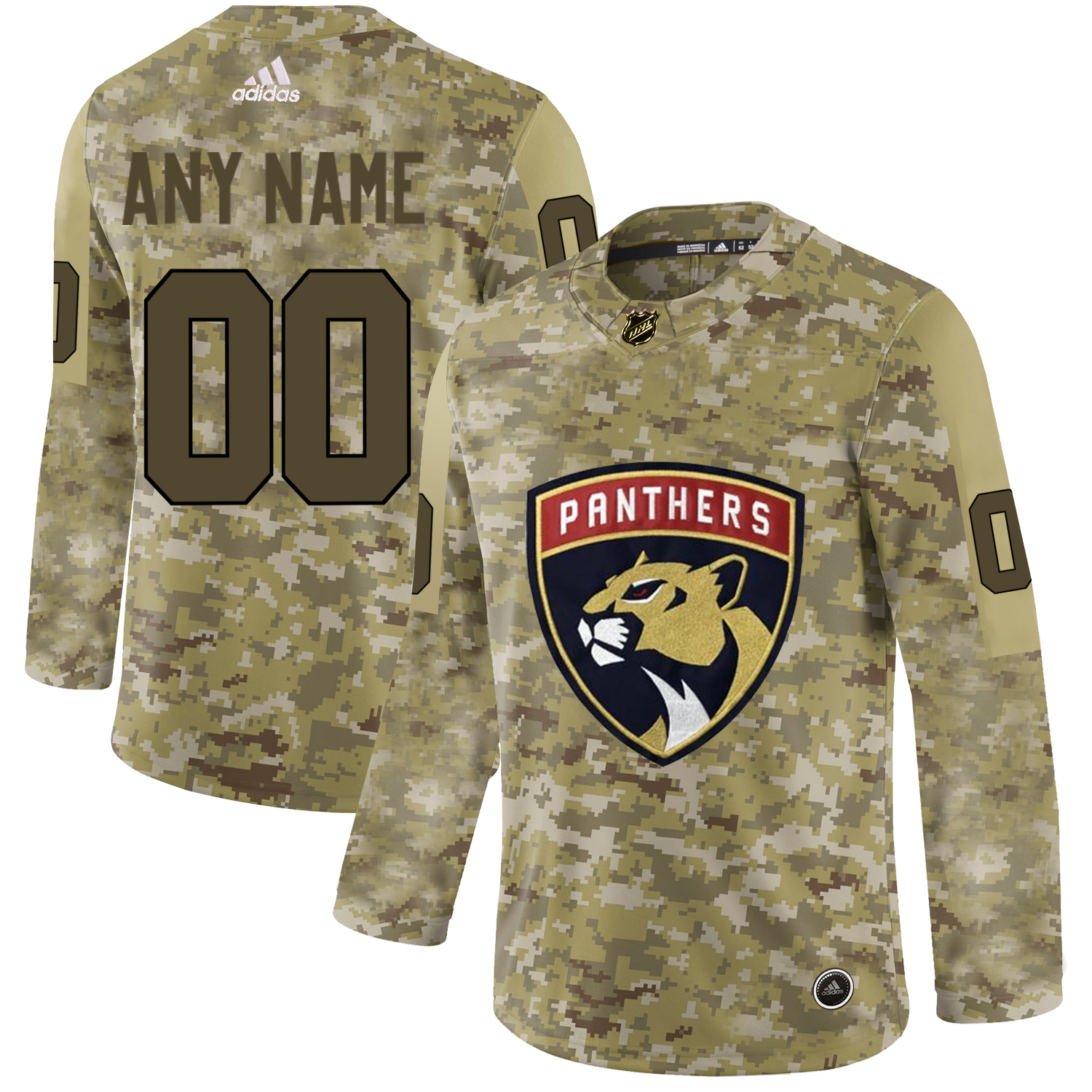 Florida Panthers Camo Men's Customized Adidas Jersey - Click Image to Close