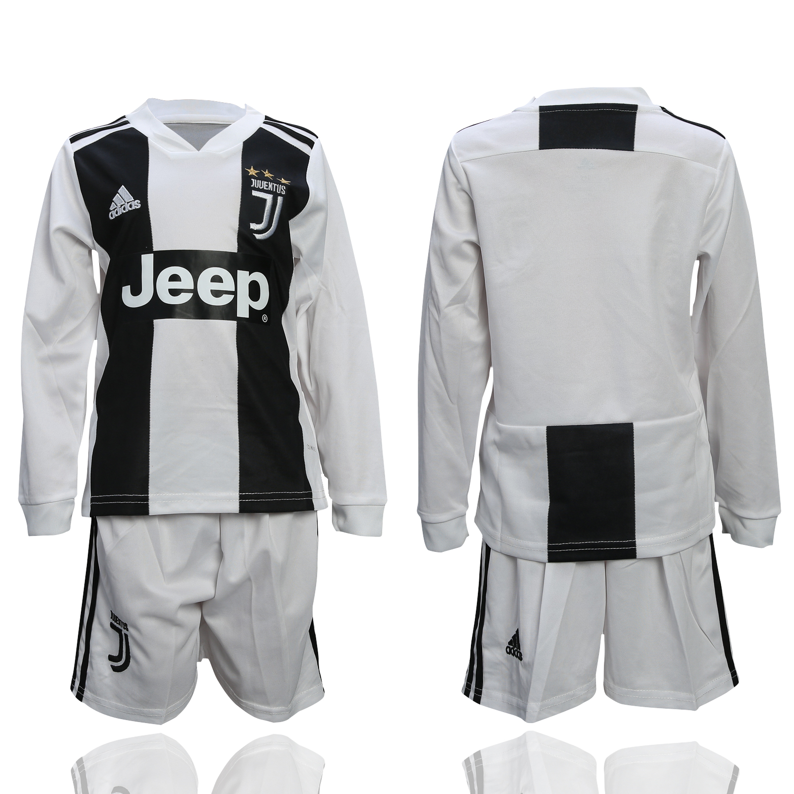 2018-19 Juventus Home Youth Long Sleeve Soccer Jersey