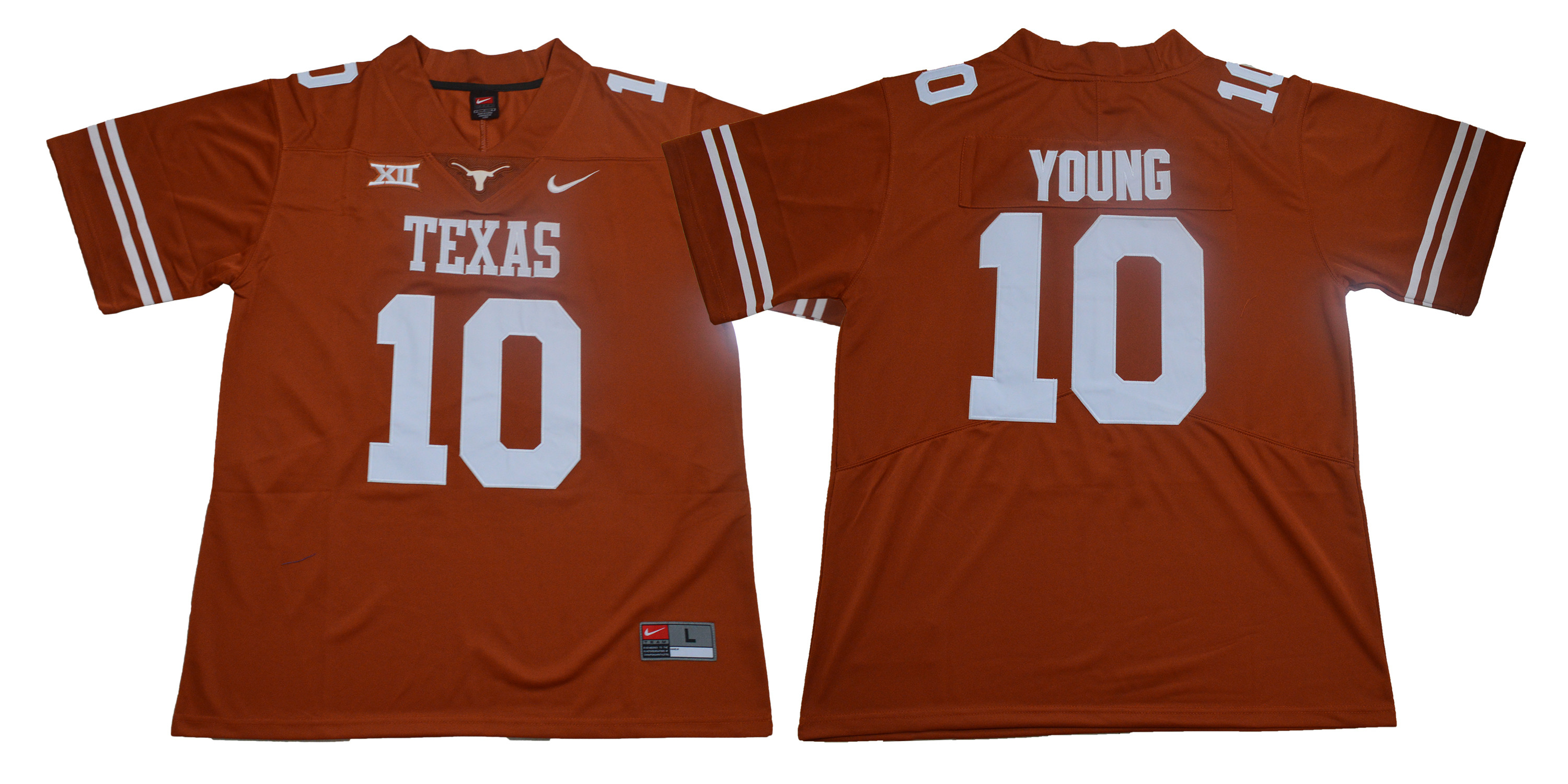 Texas Longhorns 10 Vince Young Brunt Orange Nike College Football Jersey