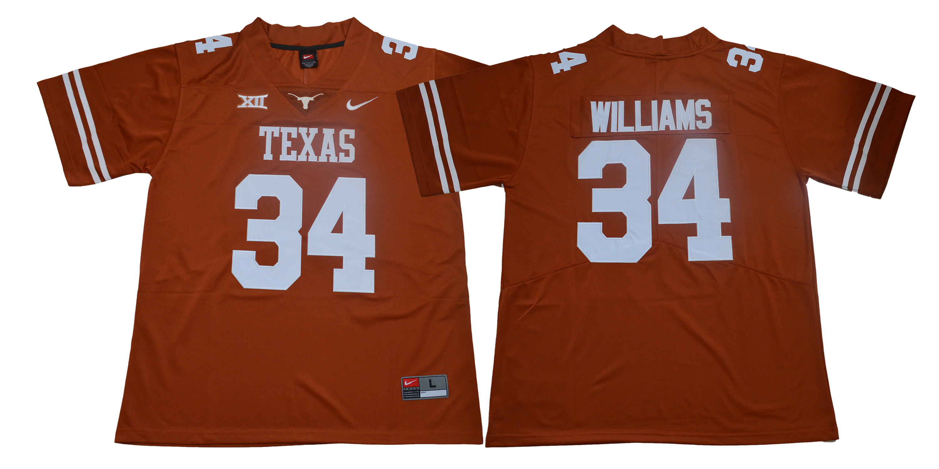 Texas Longhorns 34 Ricky Williams Orange Nike College Football Jersey - Click Image to Close