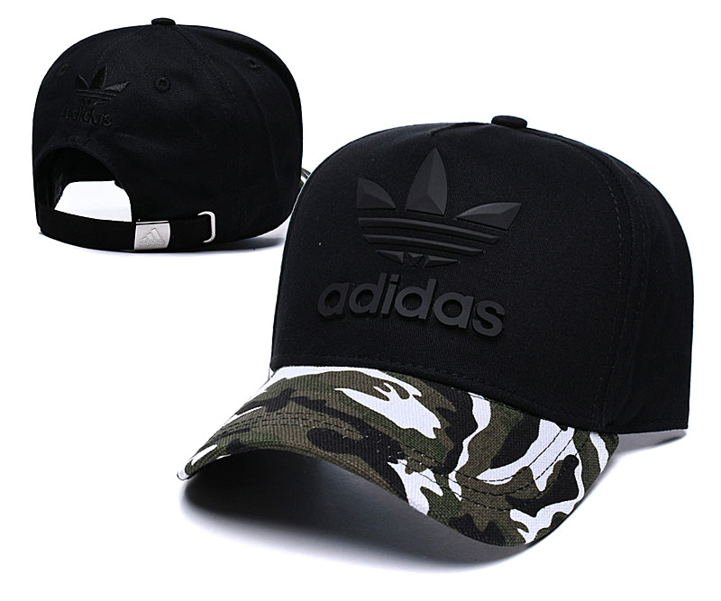 Adidas Originals Classic Black Camo Peaked Adjustable Hat TX
