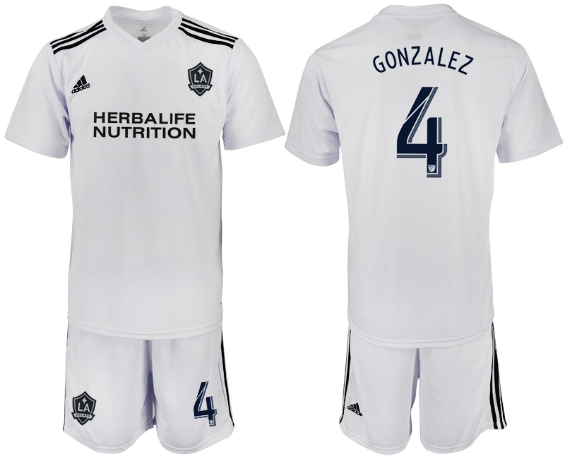 2018-19 Los Angeles Galaxy 4 GONZALEZ White Training Soccer Jersey