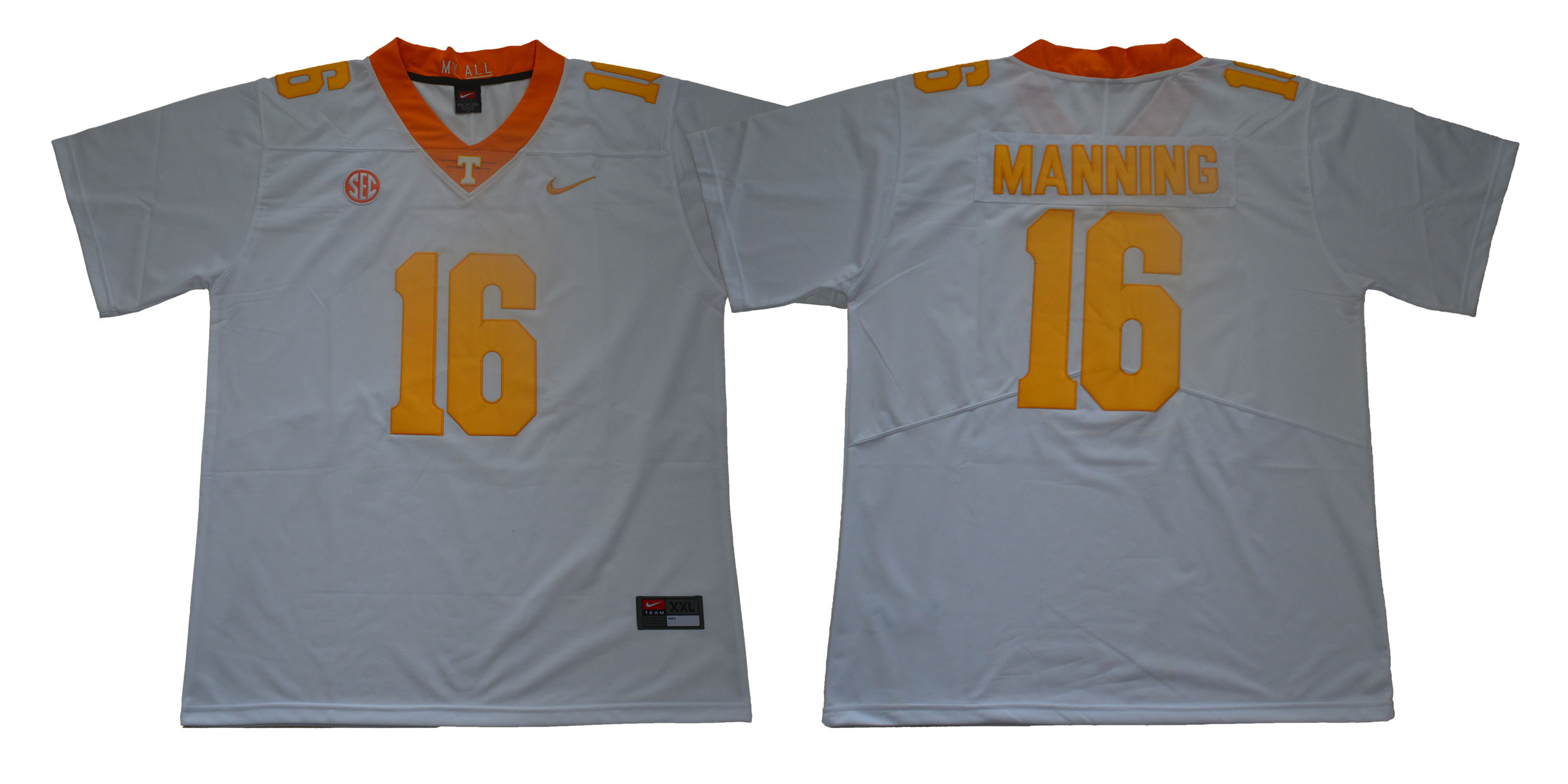 Tennessee Volunteers 16 Peyton Manning White Nike College Football Jersey