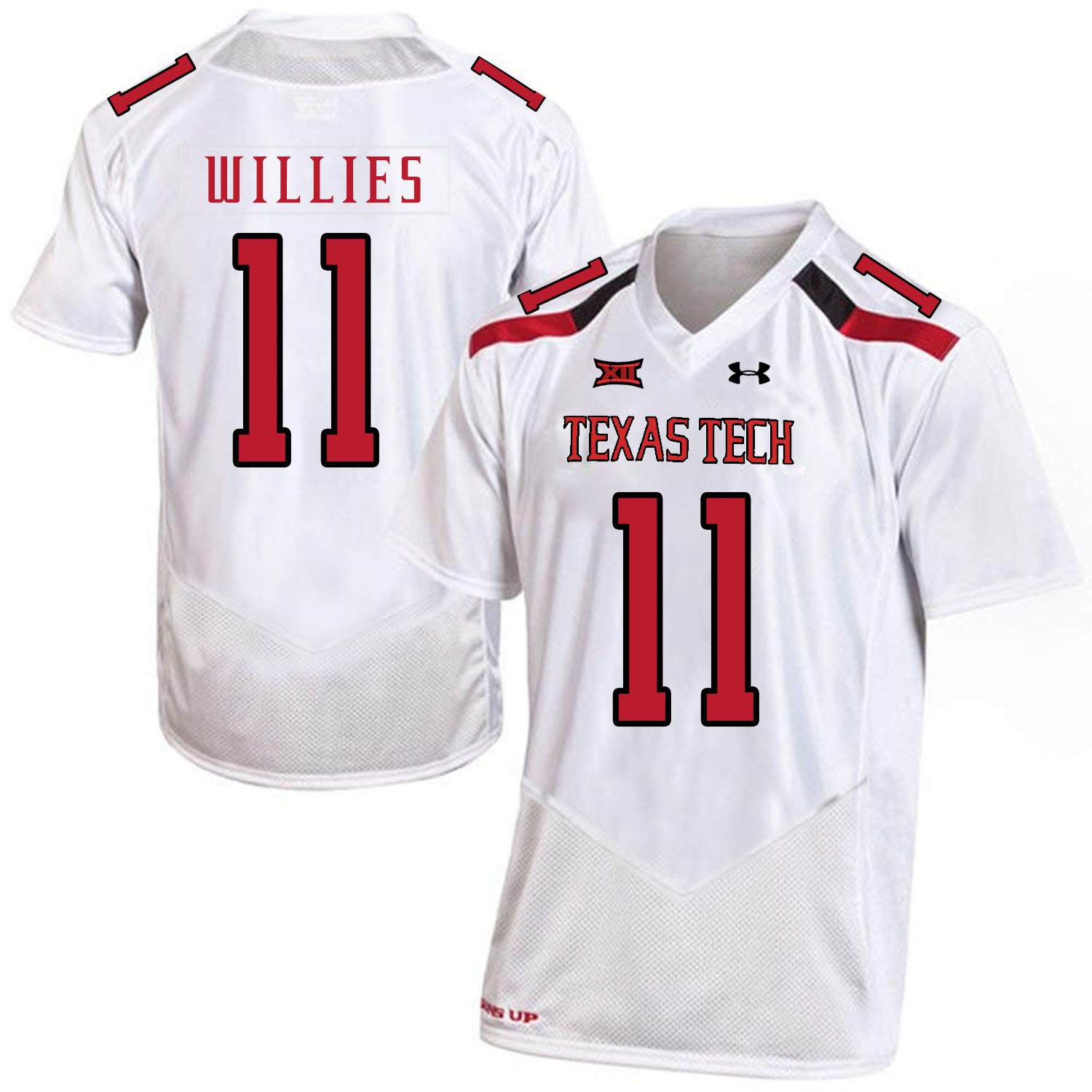 Texas Tech Red Raiders 11 Derrick Willies White College Football Jersey