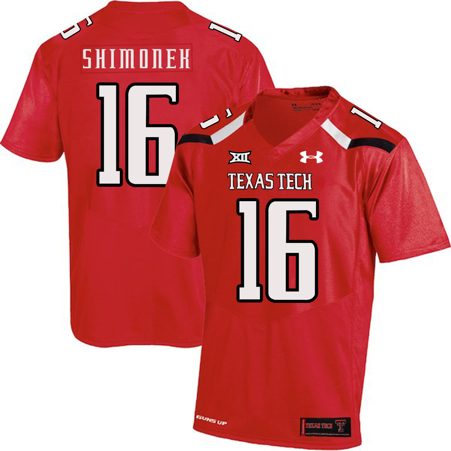 Texas Tech Red Raiders 16 Nic Shimonek Red College Football Jersey