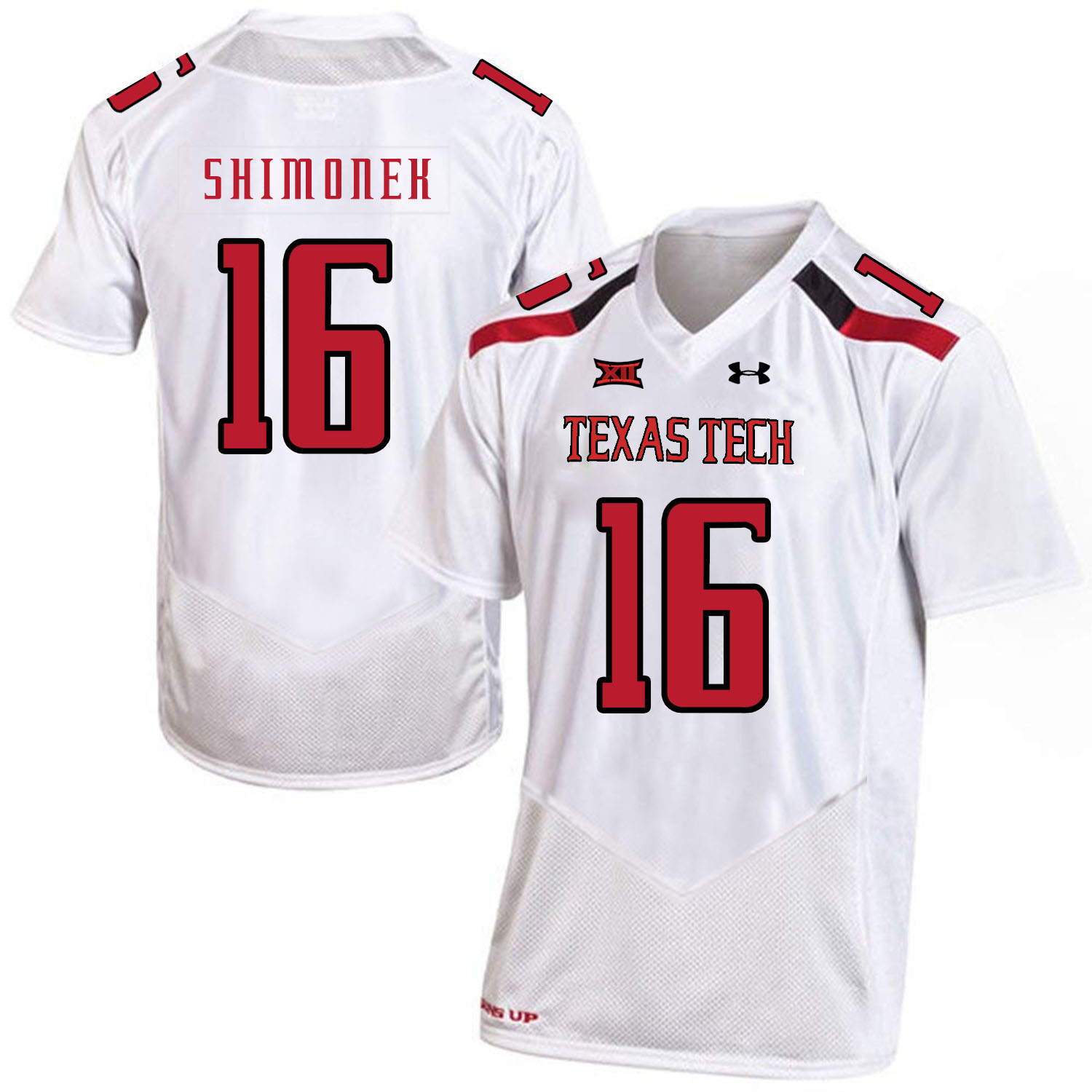 Texas Tech Red Raiders 16 Nic Shimonek White College Football Jersey