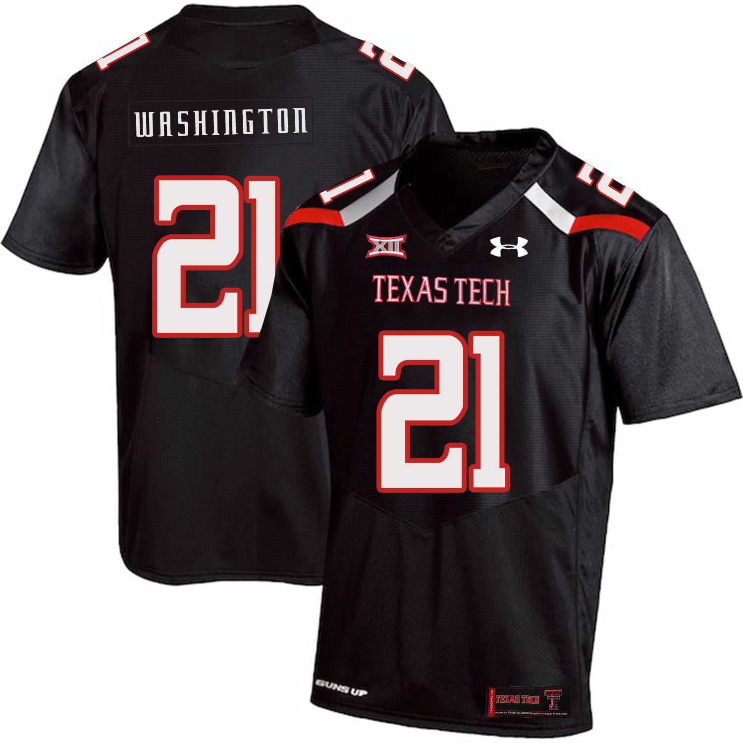 Texas Tech Red Raiders 21 DeAndre Washington Black College Football Jersey