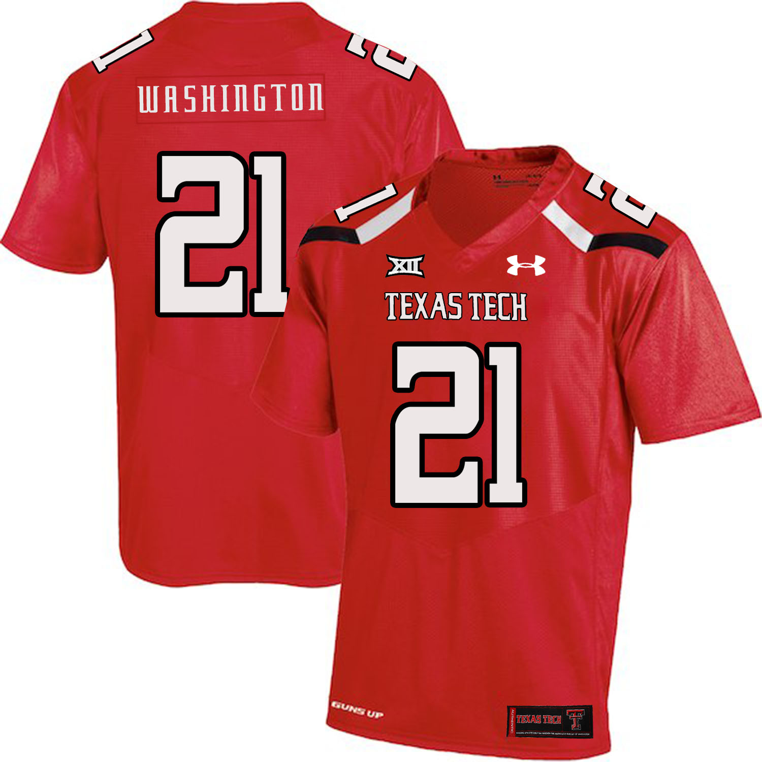 Texas Tech Red Raiders 21 DeAndre Washington Red College Football Jersey
