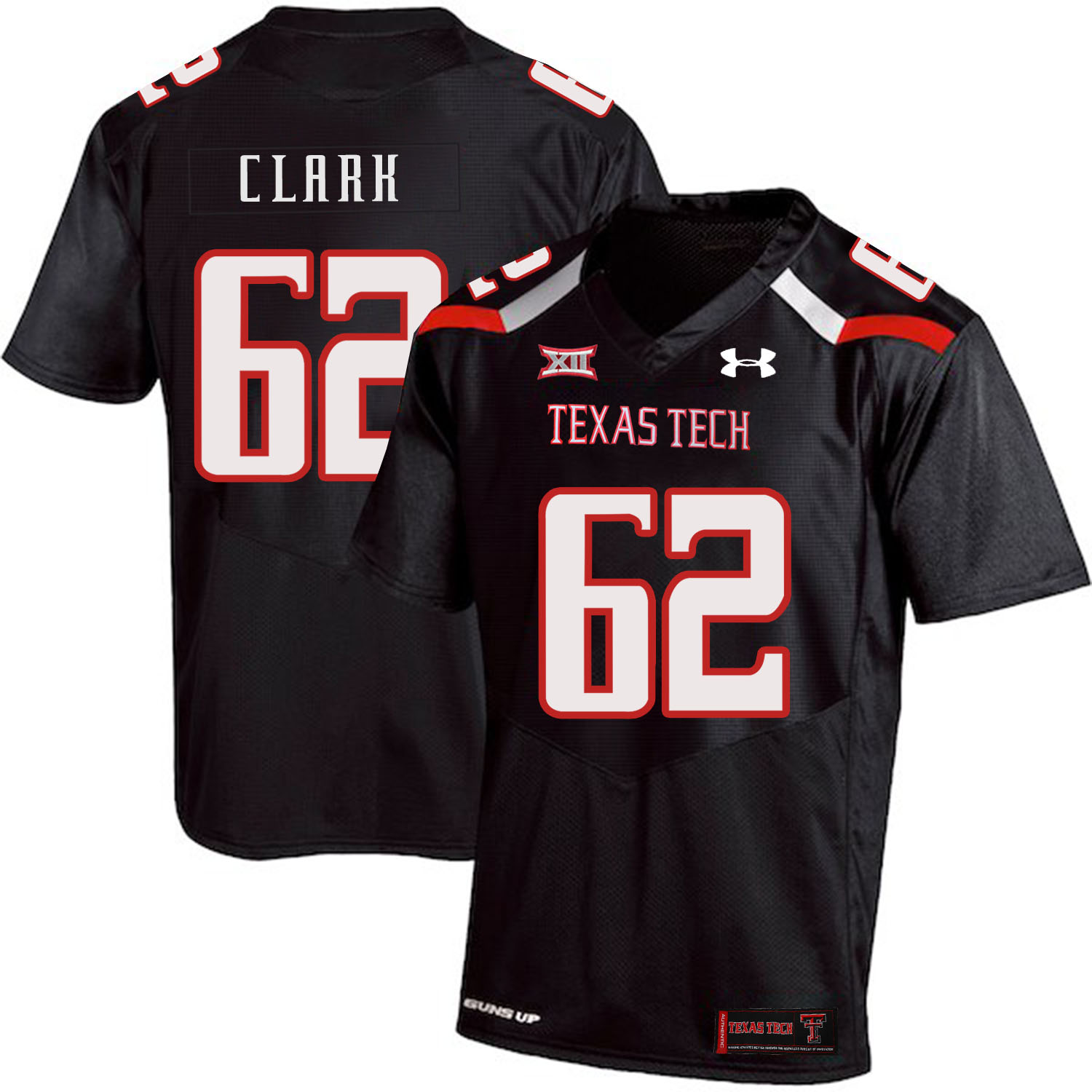 Texas Tech Red Raiders 62 Le'Raven Clark Black College Football Jersey