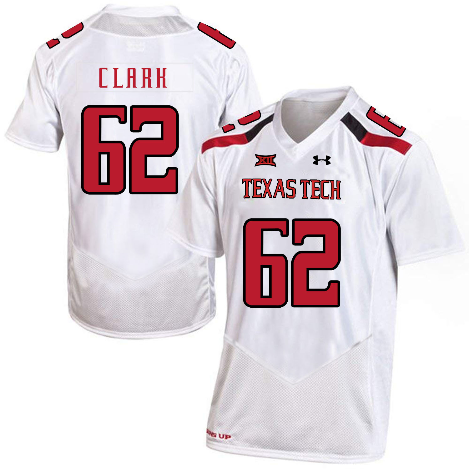 Texas Tech Red Raiders 62 Le'Raven Clark White College Football Jersey