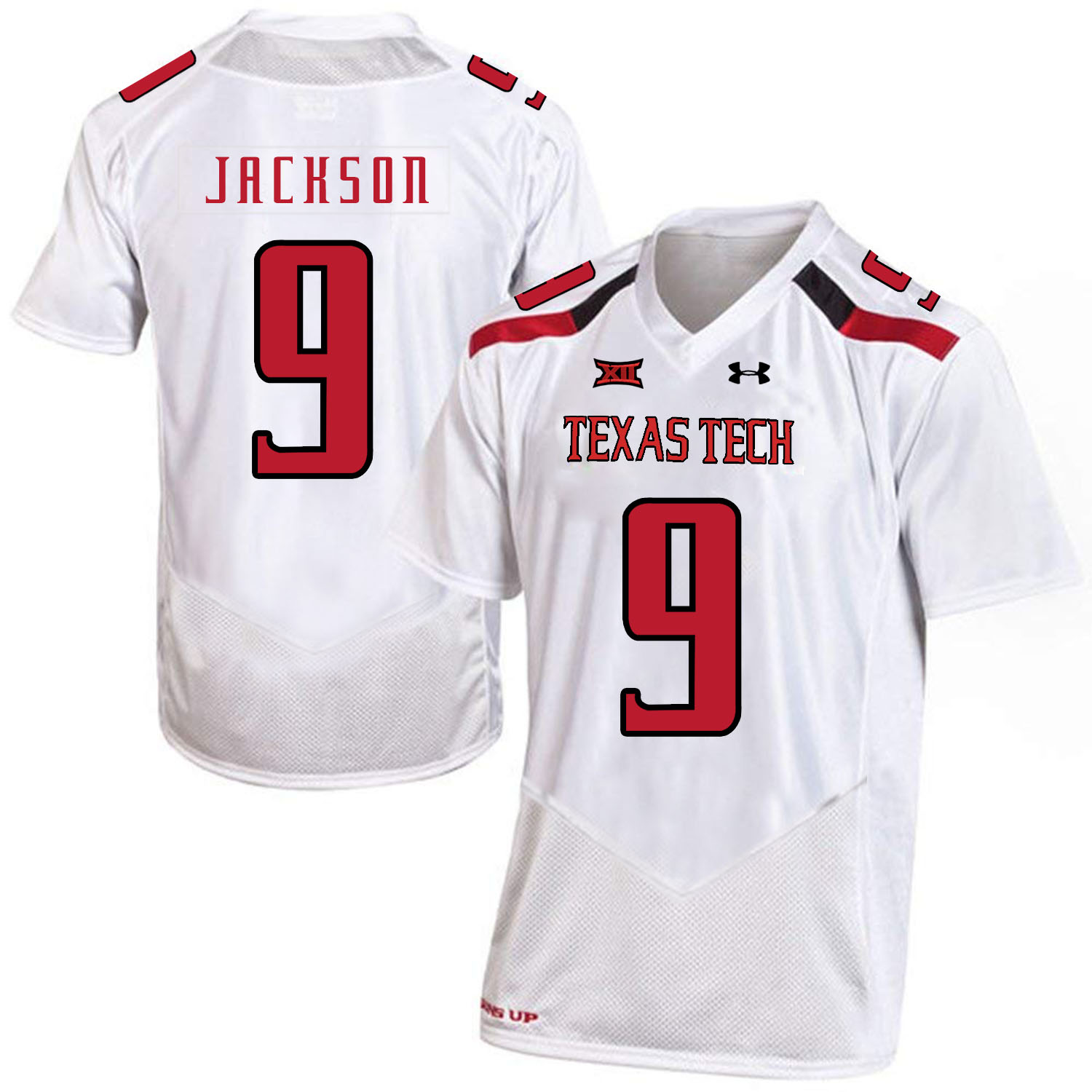 Texas Tech Red Raiders 9 Branden Jackson White College Football Jersey