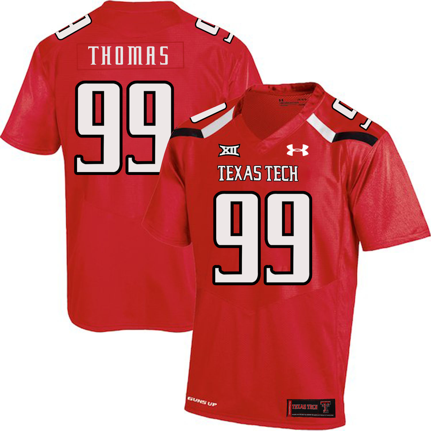 Texas Tech Red Raiders 99 Mychealon Thomas Red College Football Jersey