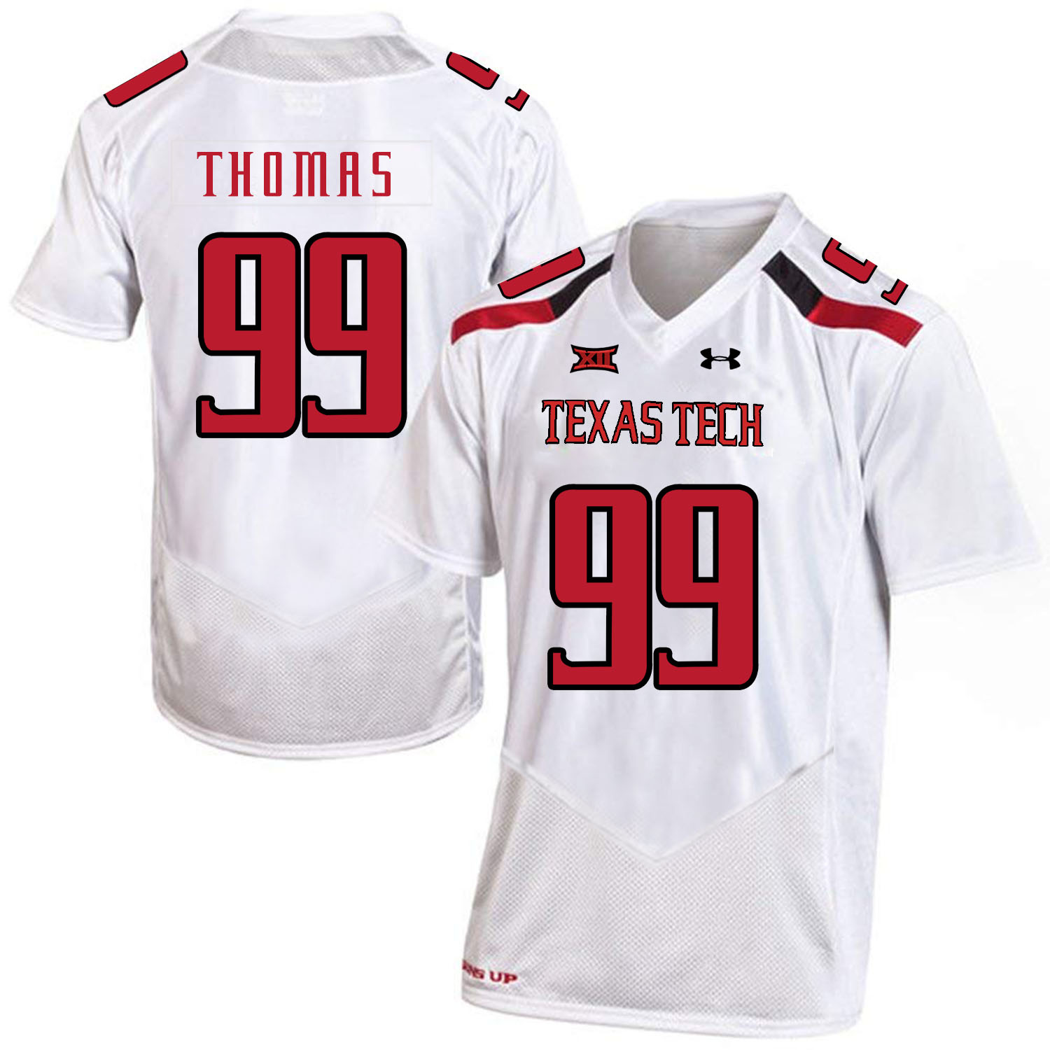 Texas Tech Red Raiders 99 Mychealon Thomas White College Football Jersey