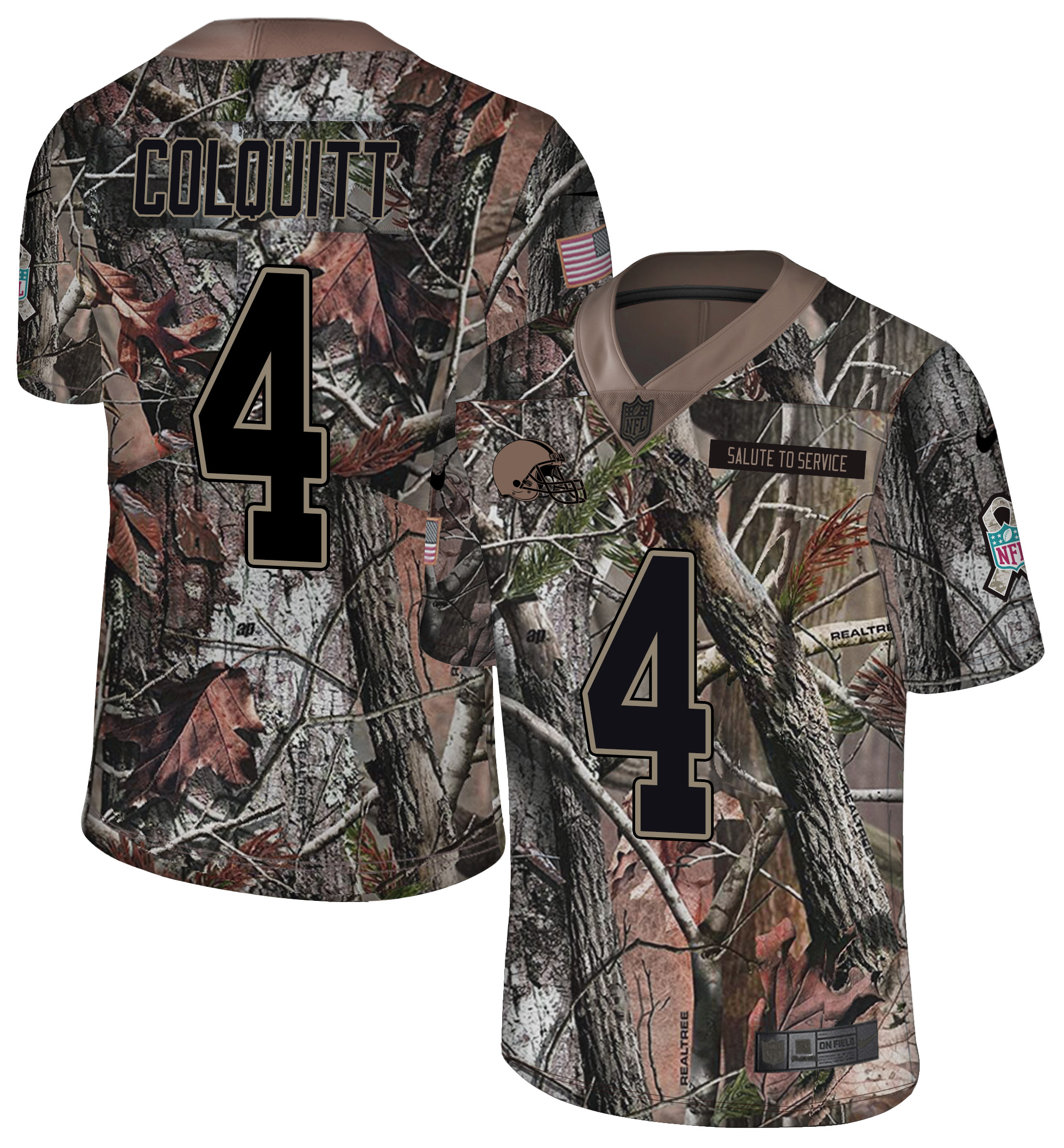Nike Browns 4 Britton Colquitt Camo Rush Limited Jersey