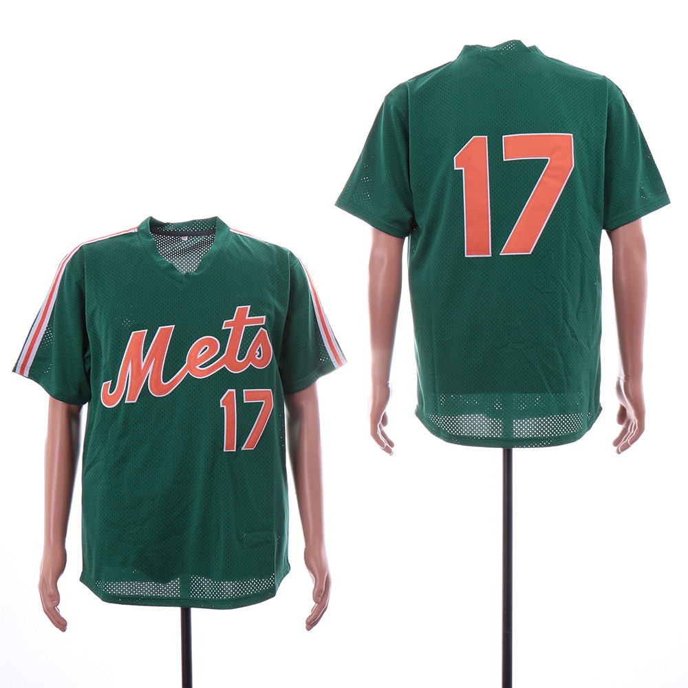 Mets 17 Keith Hernandez Green Mesh Throwback Jersey - Click Image to Close