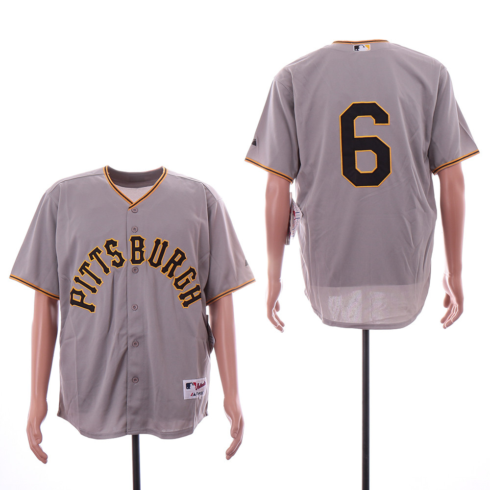 Pirates 6 Starling Marte Gray Throwback Jersey