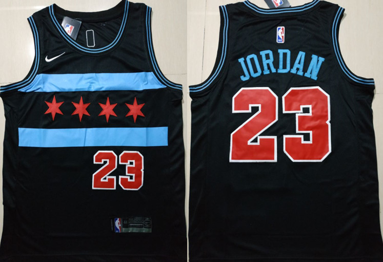 Bulls 23 Michael Jordan Black 2018-19 City Edition Nike Swingman Jersey