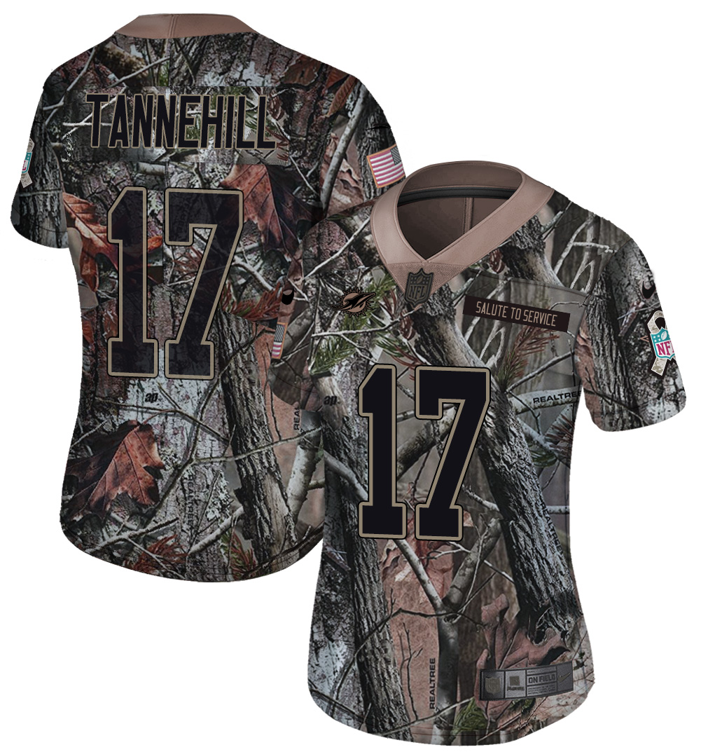 Nike Dolphins 17 Ryan Tannehill Camo Women Rush Limited Jersey