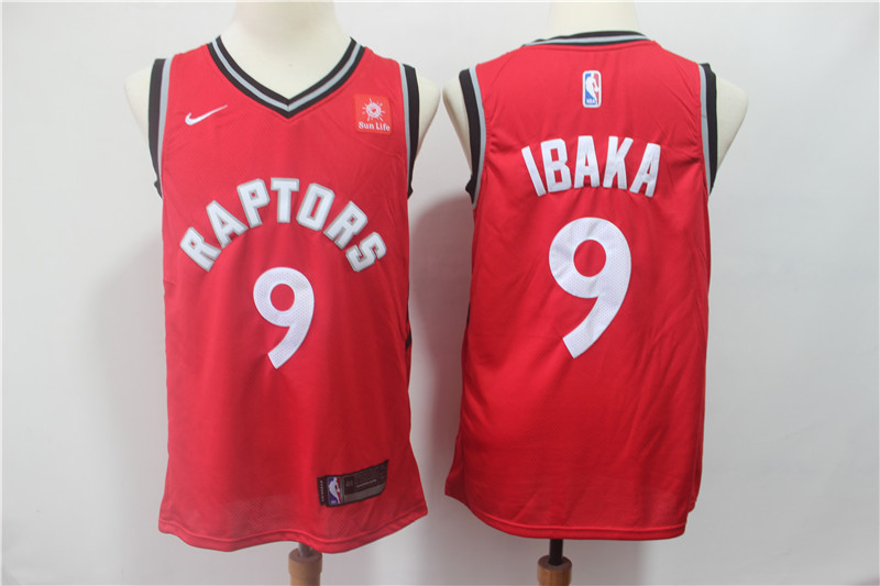 Raptors 9 Serge Ibaka Red Nike Swingman Jersey