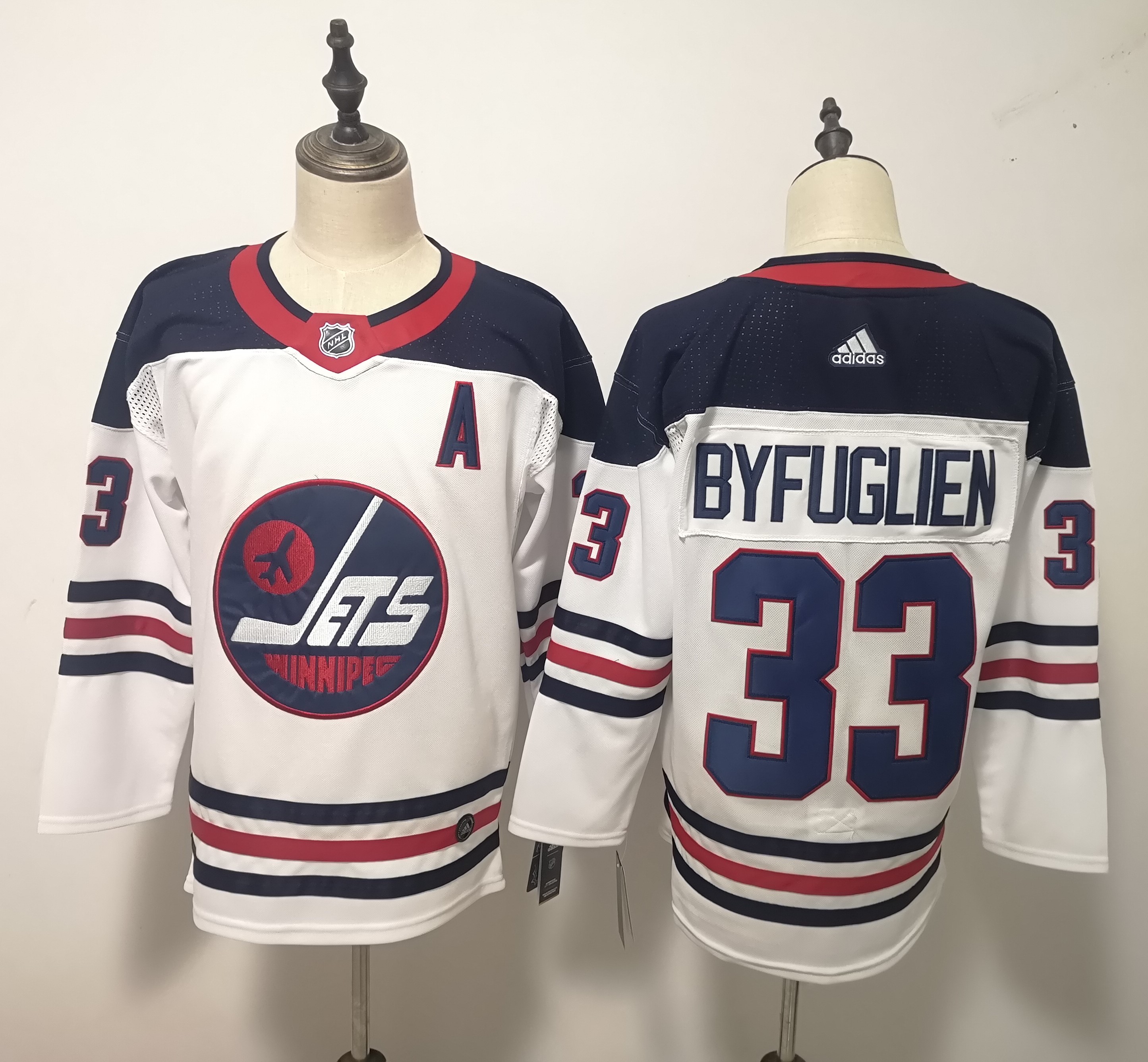 Winnipeg Jets 33 Dustin Byfuglien White Breakaway Heritage Adidas Jersey