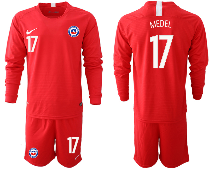 2018-19 Chile 17 MEDEL Home Long Sleeve Soccer Jersey