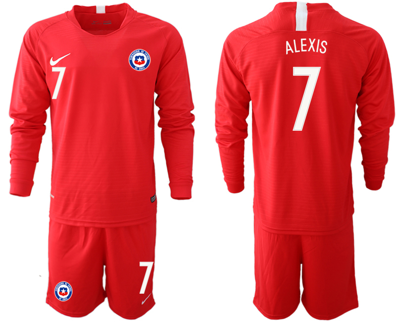 2018-19 Chile 7 ALEXIS Home Long Sleeve Soccer Jersey