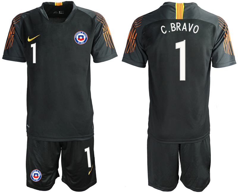 2018-19 Chile 1 C.BRAVO Black Goalkeeper Soccer Jersey