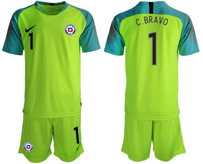 2018-19 Chile 1 C.BRAVO Fluorescent Green Goalkeeper Soccer Jersey