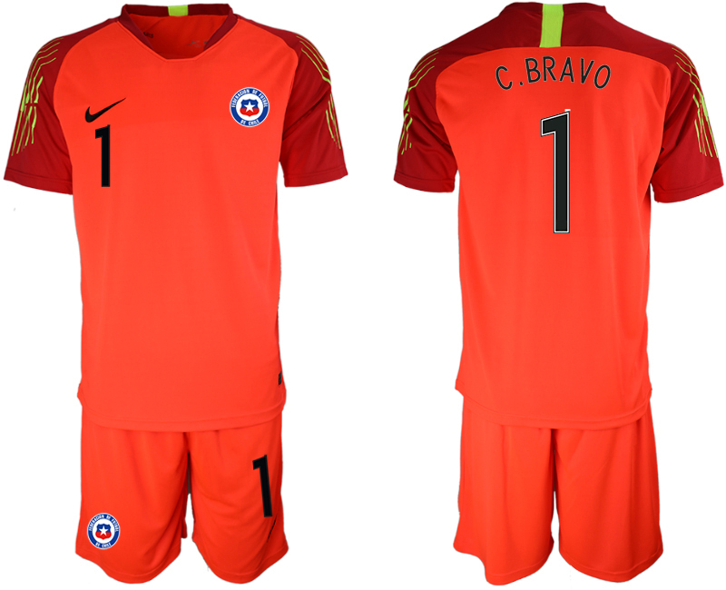 2018-19 Chile 1 C.BRAVO Red Goalkeeper Soccer Jersey