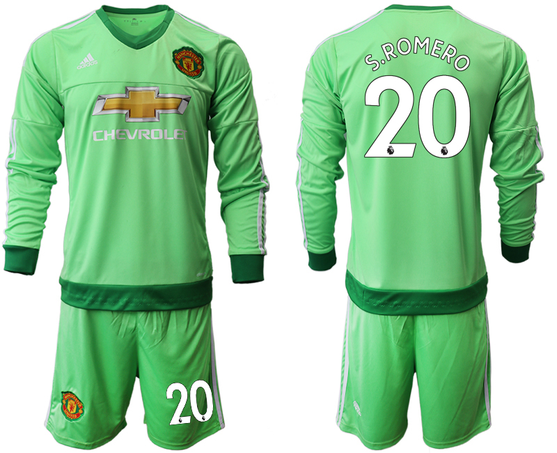 2018-19 Manchester United 20 S.ROMERO Green Long Sleeve Goalkeeper Soccer Jersey