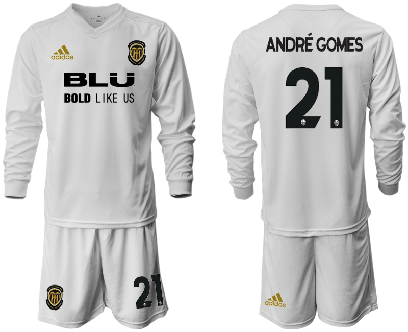 2018-19 Valencia 21 ANDRE GOMES Home Long Sleeve Soccer Jersey