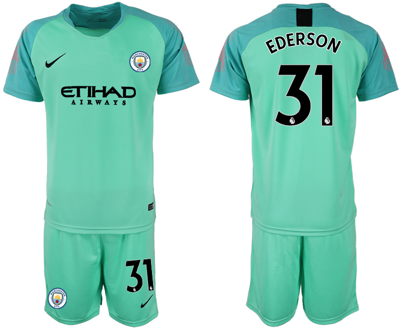 2018-19 Manchester City 31 EDERSON Green Goalkeeper Soccer Jersey