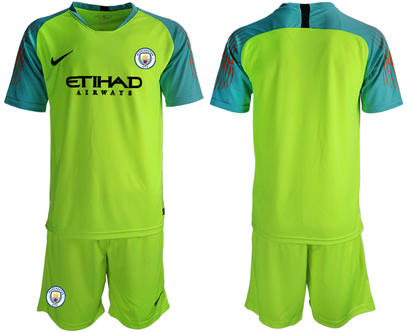 2018-19 Manchester City Fluorescent Green Goalkeeper Soccer Jersey
