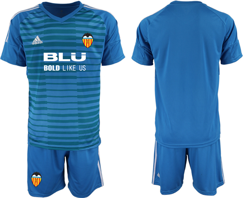 2018-19 Valencia Blue Goalkeeper Soccer Jersey - Click Image to Close