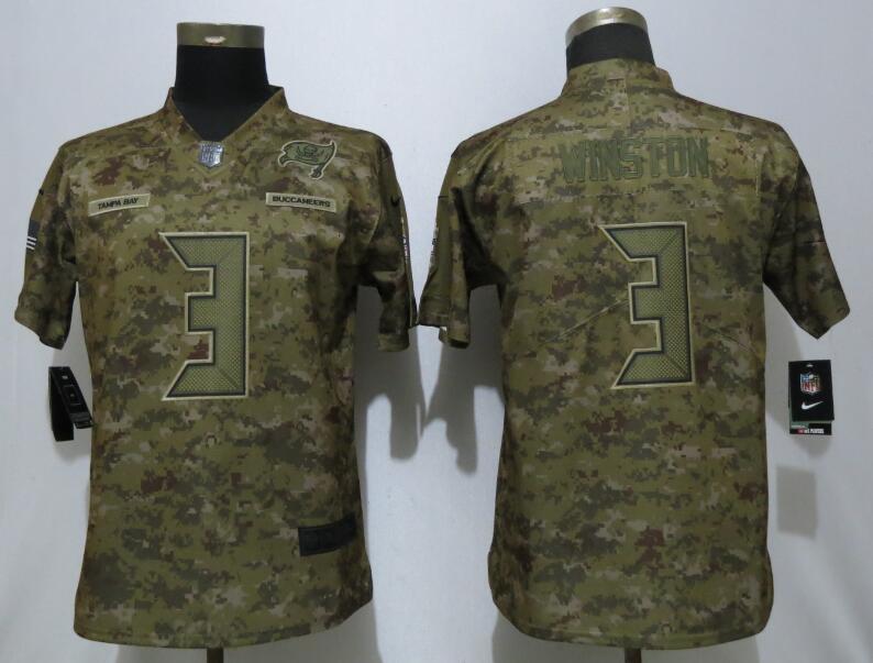Nike Buccaneers 3 Jameis Winston Camo Women Salute To Service Limited Jersey