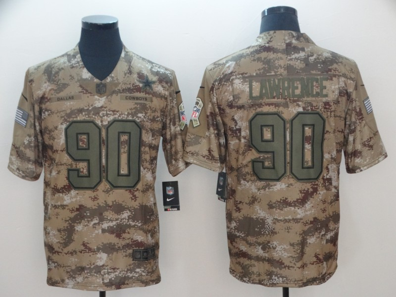 Nike Cowboys 90 DeMarcus Lawrence Camo Salute To Service Limited Jersey
