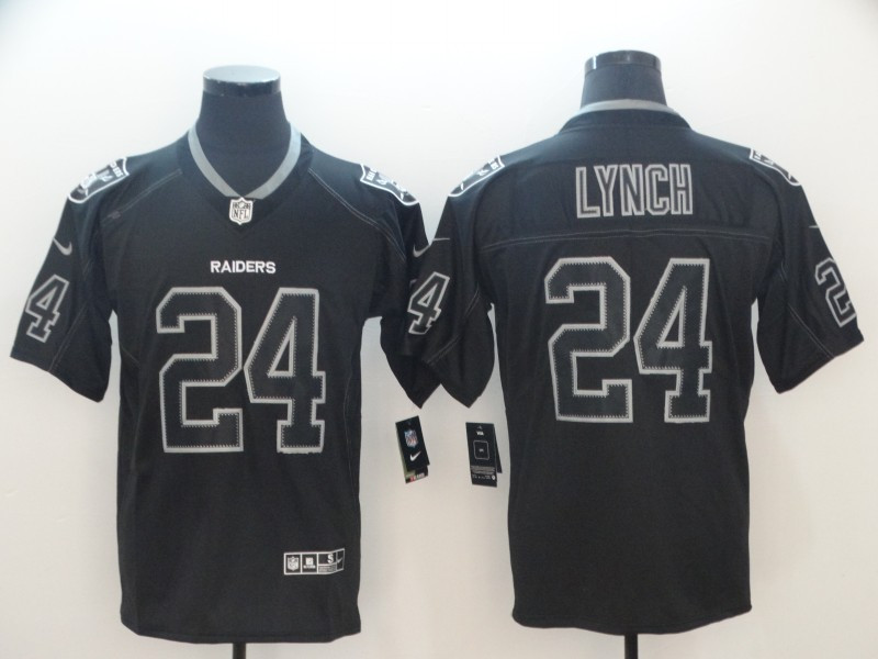 Nike Raiders 24 Marshawn Lynch Black Shadow Legend Limited Jersey