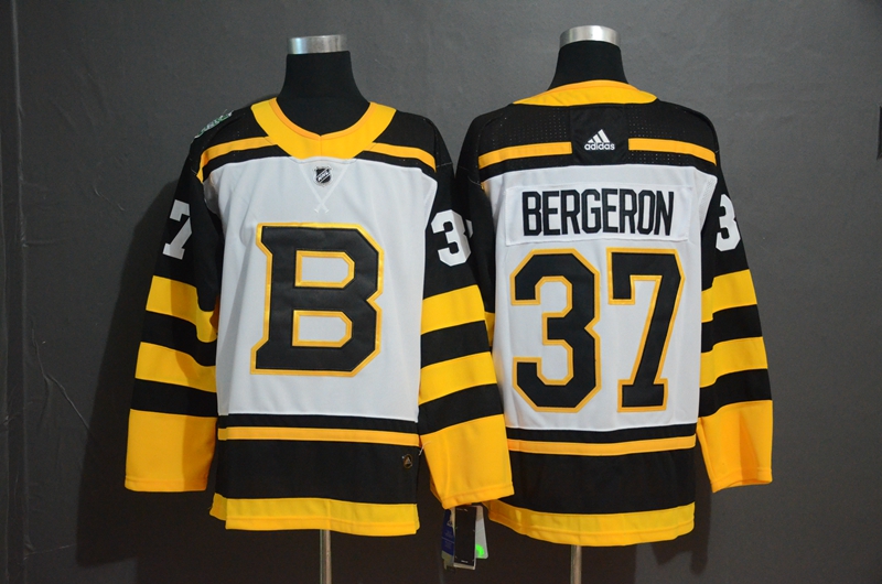 Bruins 37 Patrice Bergeron White 2019 Winter Classic Adidas Jersey