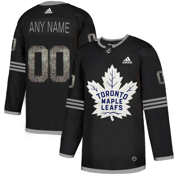 Maple Leafs Black Shadow Logo Print Men's Customized Adidas Jersey