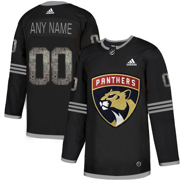 Panthers Black Shadow Logo Print Men's Customized Adidas Jersey